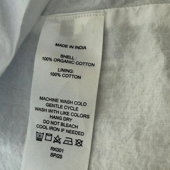 Quince 100% cotton striped gauze tiered maxi sundress dress M fully lined - Picture 7 of 8